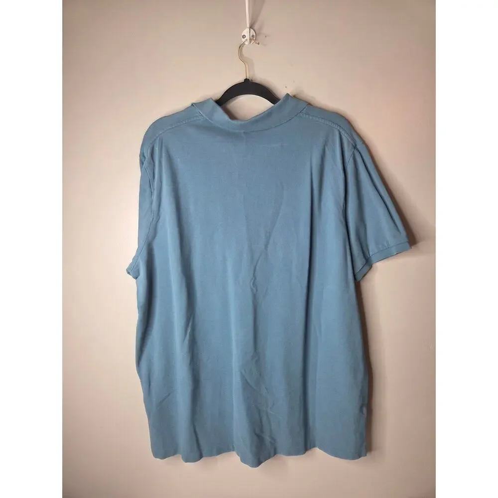 Polo Ralph Lauren Classic Fit Mens Size XL Light Blue Baned Sleeve Polo Shirt